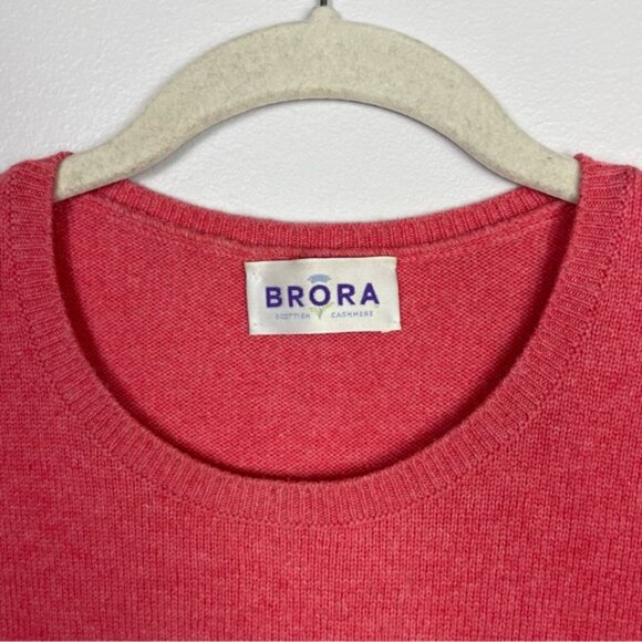 BRORA Scottish Cashmere Pink Long Sleeve Crewneck Sweater Jumper - Picture 2 of 11